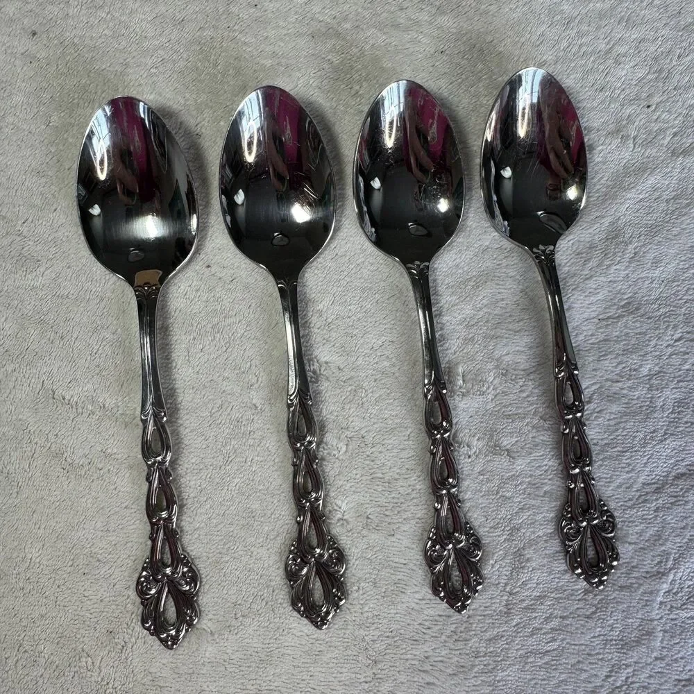 4-Teaspoons Set Of 4 Oneida Chandelier Community Glossy Stainless Flatware MCM